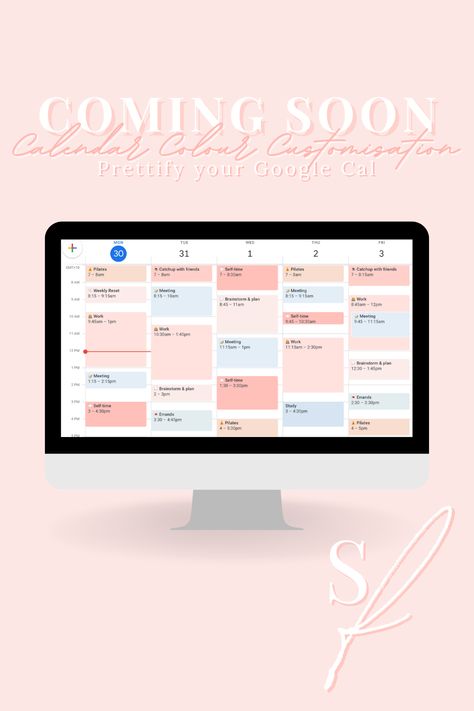 Google Calendar Color Palette, Google Calendar Aesthetic, Google Calendar Color Scheme, Calendar Aesthetic, Full Calendar, Google Keep, College Classes, School Calendar, Google Calendar