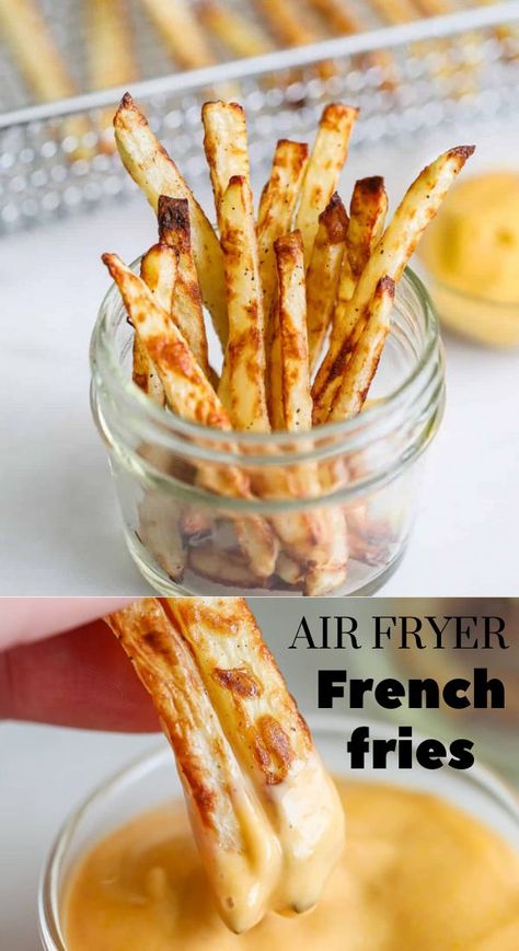 Crisp and without grease, they are a tasty, healthier alternative to deep-fried fries. Best Air Fryer French Fries, Homemade Sweet Potato Fries, Air Fryer Sweet Potato Fries, Ways To Cook Asparagus, Air Fryer French Fries, Carrot Cake Recipe Easy, The Best Air Fryer, Homemade Fries, Making French Fries