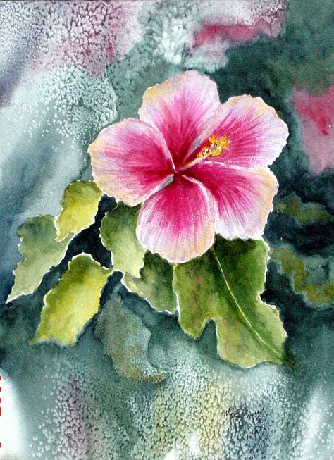 Rose Of Sharon Watercolor, Rose Of Sharon Painting, Rose Of Sharon Drawing, Hibiscus Flower Art, Flower Art Watercolor, The Rose Of Sharon, Flower Watercolour, Art Watercolor Painting, Rose Of Sharon