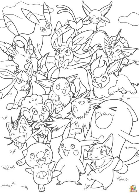 Dog Pokemon, Pokemon Coloring Sheets, Pikachu Coloring Page, Monster Coloring Pages, Coloring Contest, Pokemon Eeveelutions, Pokemon Coloring Pages, Coloring Page Ideas, Pokemon Coloring