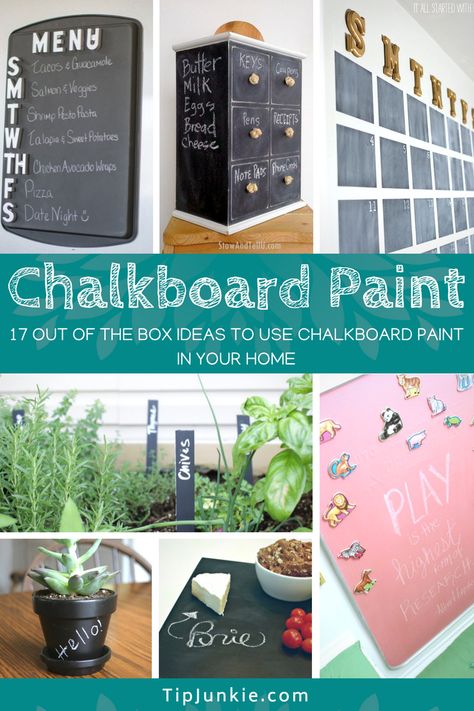 17 Out-of-the-Box Chalkboard Paint Ideas for Your Home Blackboard Paint Ideas, Chalkboard Paint Fridge, Chalkboard Wall Calendars, Homemade Chalkboard, Diy Chalkboard Paint, Diy Chalk Paint Recipe, Blackboard Paint, Magnetic Paint, Large Chalkboard