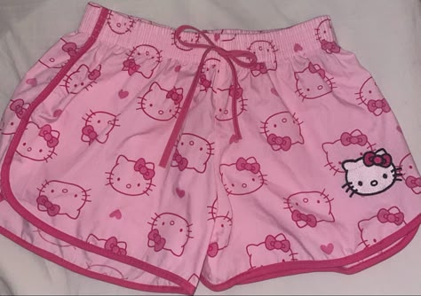 Y2k Pjs, Hello Kitty Pjs, Hello Kitty Shorts, Pjs Shorts, Kitty Clothes, Hello Kitty Clothes, Cute Pjs, Hello Kitty Aesthetic, Cute Sleepwear