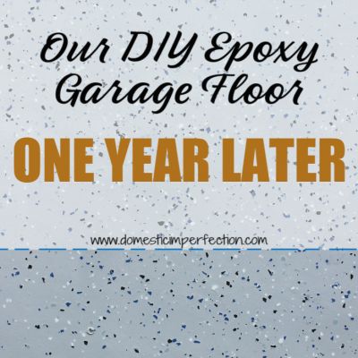 Domestic Imperfection - DIY and Home Decor Epoxy Gym Floor, How To Epoxy Garage Floor, Epoxy Flooring Garage, Garage Floor Paint Ideas, Garage Makeover Floor, Shop Floor Ideas, Epoxy Garage Floor Colors, Epoxy Garage Floor Ideas, Best Garage Floor Epoxy