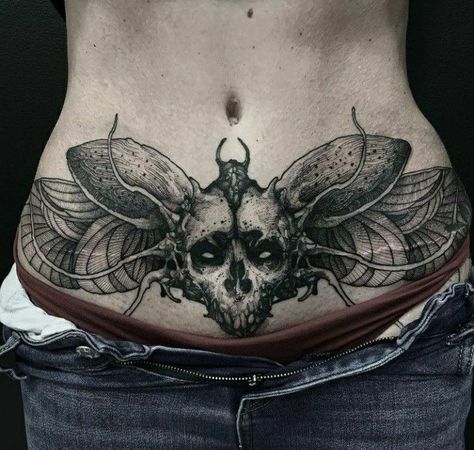 Baphomet Stomach Tattoo, Pubic Bone Tattoo Women Tat, Under Belly Tattoo, Moth Stomach Tattoo, Lower Abdomen Tattoo Men, Snake Stomach Tattoo, Low Belly Tattoo, Stomach Tattoos Women Plus Size, Abdomen Tattoos Women