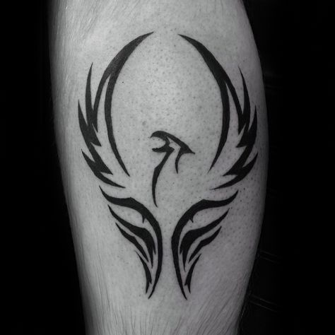 Small Simple Guys Tribal Phoenix Leg Tattoos Tattoos That Mean Something, Phoenix Tattoo Men, Tato Phoenix, Phoenix Tattoo For Men, Stammestattoo Designs, Rising Phoenix Tattoo, Small Phoenix Tattoos, Tattoo Son, Phönix Tattoo