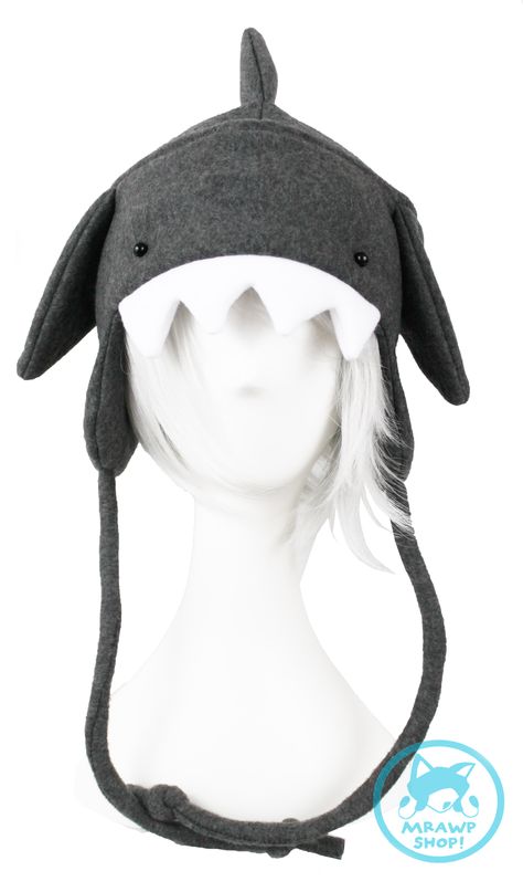 Gray fleece shark hat for adults from Mrawp. Purchase from mrawpshop.etsy.com Shark Clothes, Shark Accessories, Shark Bag, Crochet Shark, Shark Hat, Punk Style Outfits, Silly Hats, Funky Hats, Cute Shark