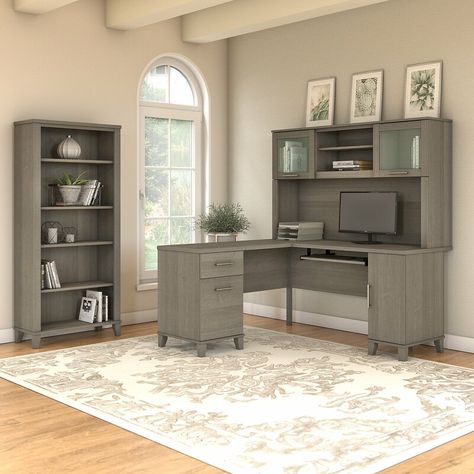 Latitude Run® Cisco Chase L-Shape Executive desk & Reviews | Wayfair L Shaped Desk With Hutch, Vertical Storage Cabinet, Office Desk With Hutch, Office Furniture Set, Desk With Hutch, Computer Desk With Hutch, Home Office Furniture Sets, 5 Shelf Bookcase, Lateral File Cabinet