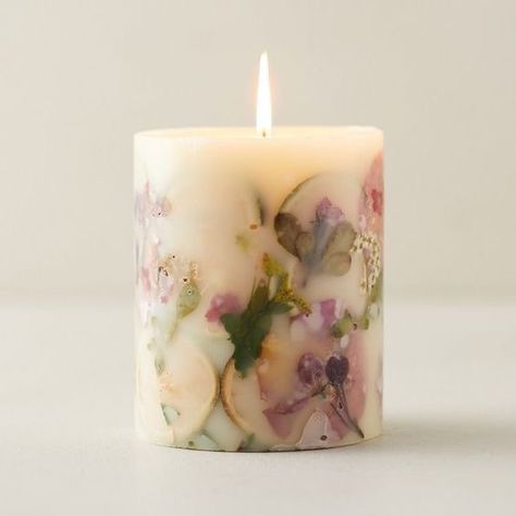 Botanical Candles, Dried Flower Candles, Botanical Candle, Soya Mumu, Lemon Candle, Pressed Flower Crafts, Cute Candles, Aesthetic Candles, Candle Art