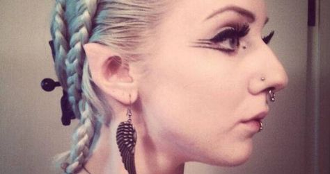 The Most Extreme Body Modifications Ever Ear Pointing, Side Portrait, Ear Lobe Piercings, Pointed Ears, Horror Tattoo, Elf Ears, Fairy Wedding, An Elf, Body Modifications