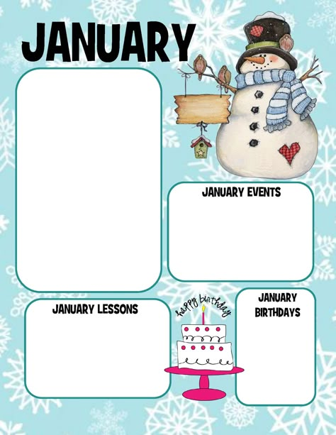 JANUARY RELIEF SOCIETY NEWSLETTER TEMPLATE January Newsletter Preschool, Newsletters Ideas, Free School Labels, Class Newsletter Template, January Newsletter, Lds Relief Society Activities, News Letters, Preschool Newsletter Templates, Preschool Newsletter