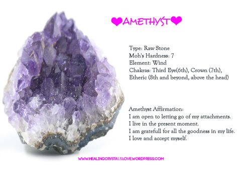 Amethyst Crystal Affirmations Amethyst, Amethyst Affirmation, Affirmation Crystals, Crystal Affirmations, Crystal Grimoire, Crystal Seashells, Healing Essential Oils, Amethyst Birthstone, Spiritual Crystals