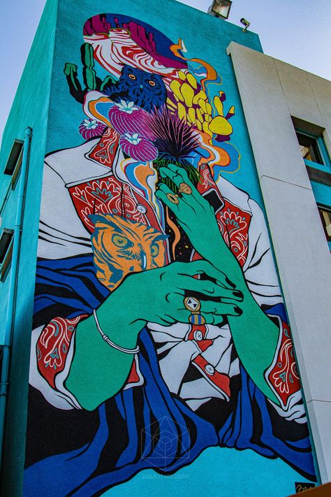 Urban Graffiti Art, Colorful Graffiti Art, Murals Street Art Creative, Street Mural Art, Colorful Murals Street Artists, City Murals, Graphic Mural, Building Wall Murals Street Art, Las Vegas Murals