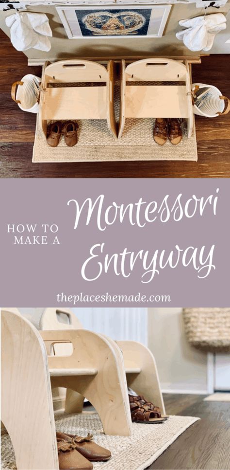 Montessori Stations At Home, Toddler Entryway, Montessori Entryway, Montessori Self Care, Montessori Stations, Montessori Toddler Rooms, Montessori House, Montessori Parenting, Montessori Home