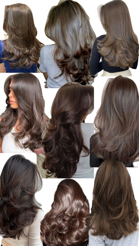 Brown Hair Layers, Haircuts For Long Hair Straight, Pretty Hair Cuts, Hair Layers, Dark Brunette Hair, Hair Inspiration Long, Hairstyles For Layered Hair, Blowout Hair, Pretty Hair Color