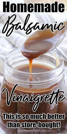 Balsamic Vinaigrette Dressing Recipe, Balsamic Dressing Recipe, Healthy Dressing Recipes, Simple Spinach Salad, Honey Balsamic Vinaigrette, Vinaigrette Dressing Recipe, Balsamic Vinaigrette Recipe, Homemade Balsamic Vinaigrette, Salad Dressing Recipes Healthy