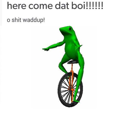 What Is Here Come Dat Boi, the Unicycling Frog? Frog Costume, Dat Boi, Unicycle, The North Pole, Roblox Memes, Cool Halloween Costumes, North Pole, Here Comes, Funny People