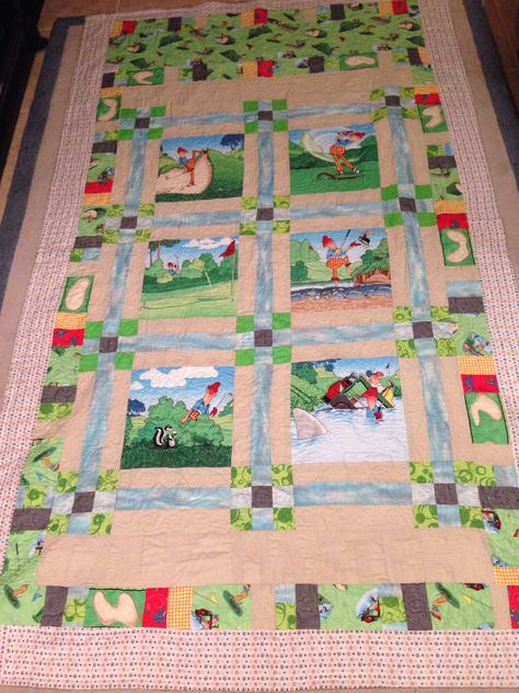 Golf Quilt, Themed Quilts, Grand Floridian, Golf Quotes, Funny Golf, Quilts Ideas, Golf Humor, Fabric Panel, Panel Quilts