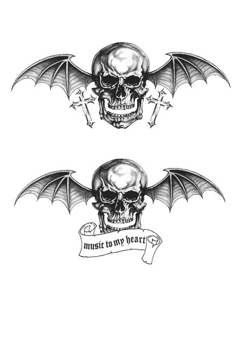 tattoo design A7x ( avegend sevenfold ) Metal Head Tattoo Ideas, Avenge Sevenfold Tattoo, Metal Head Tattoos, Avenged Sevenfold Tattoo Ideas, A7x Tattoo, Metalhead Tattoo, Avenged Sevenfold Tattoo, Space Tattoos, Rock Tattoo