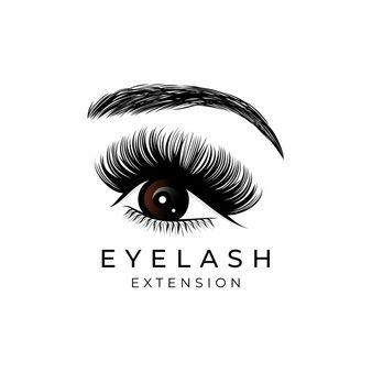 Premium Vector | Vector illustration. eyelash extension. eyelash extension process. Premium Vector Logo Eyelash Extensions Design, Eyelash Extensions Design, Logo Eyelash Extensions, Eyelash Extension Logo, Glamour Logo, Makeup Sketch, Logo Eyelash, Extension Eyelash, Makeup Logo Design