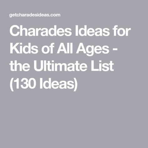 Charades List, Kids Charades, Charades Word List, Charades Ideas, Charades Words, Charades For Kids, The Twits, Today Cartoon, The Good Dinosaur