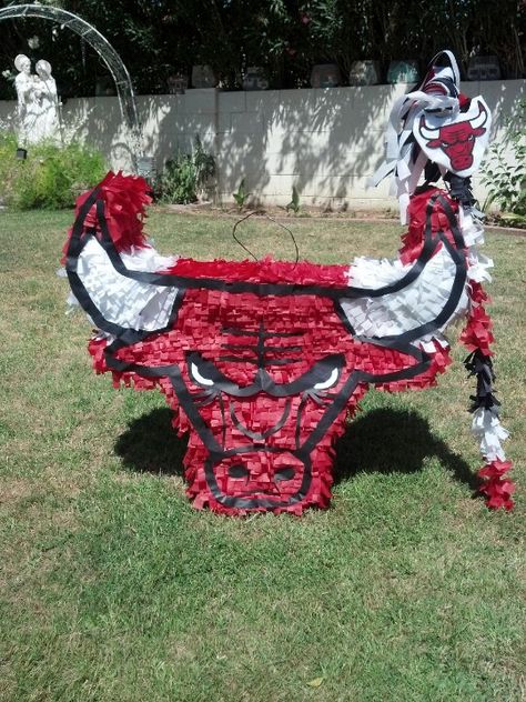 CHICAGO BULLS PINATA Chicago Bulls Party Ideas, Bull Pinata, Michael Jordan Birthday, Percy Jackson Party, Jordan Birthday, Jordan Year, Spanish Bull, Jordan Baby Shower, Baby Shower Party Themes