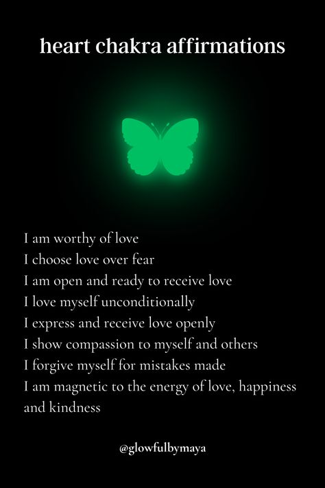 heart chakra affirmations by glowfulbymaya [positivity grateful motivational happiness self love spirituality] Goddess Affirmations Mantra, Psychic Affirmations, Chakra Questions, Heart Chakra Affirmation, Heart Affirmations, Self Love Spirituality, Goddess Affirmations, Spirituality Energy Universe, Chakra Mantra