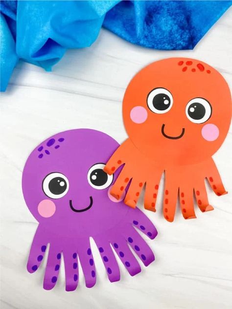 Dive into a world of undersea imagination with these delightful octopus crafts for kids! From paper plate tentacles to colorful yarn-wrapped creations, these DIY projects are perfect for sparking creativity and ocean-themed play. Let your little ones explore the wonders of the deep while crafting their own adorable cephalopod friends! Ocean Crafts Preschool, Animal Paper Craft, Summer Boards, Paper Craft Ideas For Kids, Whale Crafts, Octopus Crafts, Under The Sea Crafts, Purple Crafts, Craft Ideas Paper