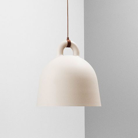 Lamps In The Kitchen, Normann Copenhagen Bell Lamp, Lamp In The Kitchen, Bell Lamp, Lamp Large, White Canopy, Design Rules, Normann Copenhagen, Table Sizes