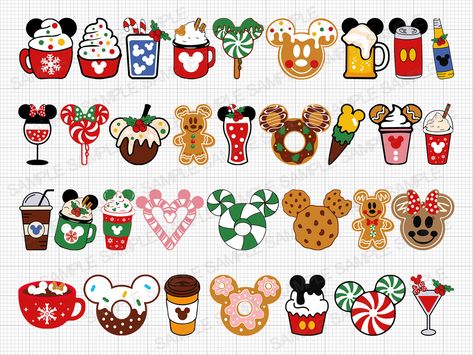 Disney Christmas Snacks Svg, Disney Christmas Snacks, Disney Christmas Svg, Disney Christmas Diy, Scrapbook Disney, Disney Camping, Carnival Food, Christmas Musical, Sticker Design Inspiration