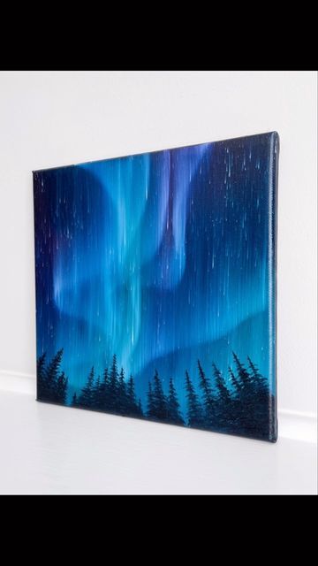 Northern Lights Art, Northern Lights Painting, Modern Art Canvas Painting, Sky Art Painting, Acrylic Art Projects, Canvas Painting Tutorials, New Painting, Creative Freedom, Canvas Painting Designs