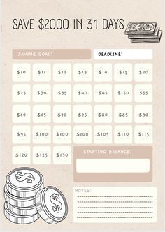 Save 2000 in a Month,money Challenge, 2k Savings Challenge,savings Tracker, Savings Challenge,finance Planner, Save 2000 in 30 Days - Etsy UK dailyofficeplanner #languageplanner Save 2000, Saving Money Chart, خريطة ذهنية, Studera Motivation, Money Chart, Money Saving Methods, Savings Jar, Money Saving Techniques, Money Plan