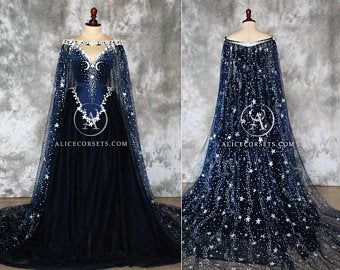 Goth Halloween Costume, Fantasy Wedding Dress, Wiccan Wedding, Fantasy Wedding Dresses, Celestial Dress, Witch Wedding, Feather Gown, Gothic Bride, Magical Dress