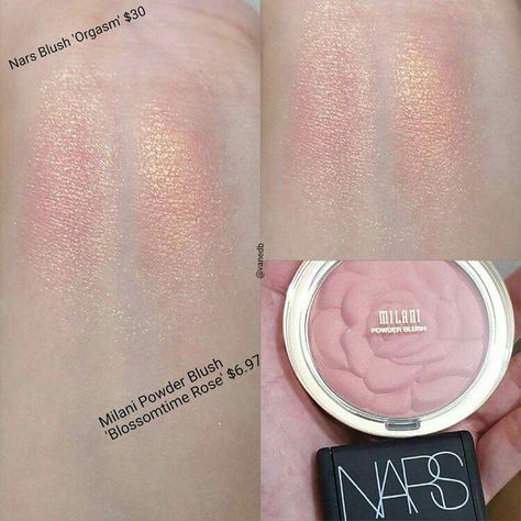 Milani Rose Powder Blush, Nars Products, Dollar Makeup, Make Up Diy, Rose Powder, Make Up Tutorials, Nars Blush, Makijaż Smokey Eye, Makeup Swatches