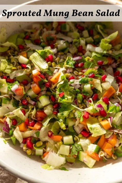 sprouted mung bean salad Mung Bean Salad, Cracked Green Beans, Peanut Salad, Bean Salad Recipe, Bean Salad Recipes, Colorful Vegetables, Green Bean Recipes, Mung Bean, Bean Salad