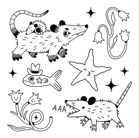 Cute Tattoo Flash, Pretty Doodles, No Thoughts, Tattoo Instagram, Desenho Tattoo, Tattoo Flash Art, Abstract Tattoo, Flash Art, Cute Coloring Pages