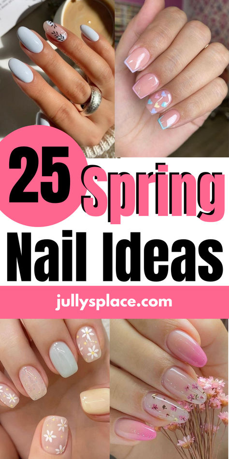 spring nail ideas Spring Nail Ideas, Simple Spring Nails, April Nails, Easter Nail Designs, May Nails, Spring Acrylic Nails, Spring Nail Trends, Spring Nail Designs, Floral Nail Designs