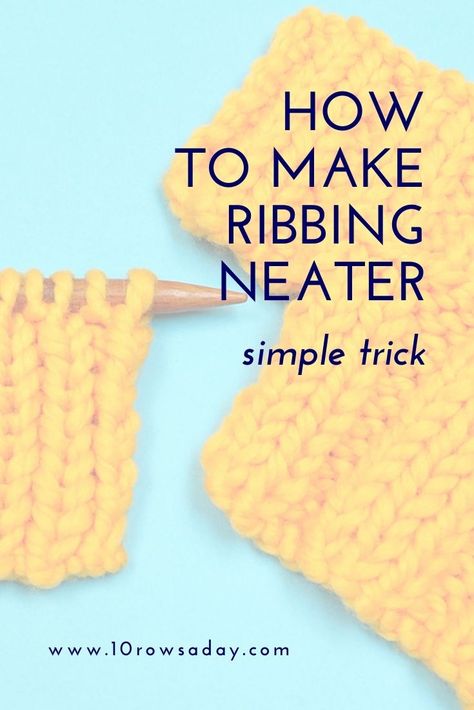 Step-by-step photo and video tutorial for beginners about Russian ribbing - a simple way to make any rib stitch neater. Twisted Rib Stitch Knitting, Knitting Ribbing, Different Rib Knitting Stitches, Ribbing Knitting, Twisted Rib Stitch, Rib Stitch Knitting, Knitting 101, Small Knitting Projects, Knitting Hacks