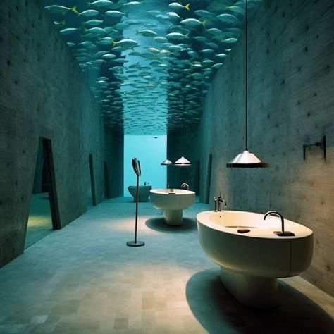 Would you be spending more time above or underwater in this resort? #aigenerated #luxuryresort #luxurytravel #luxurytraveller… | Instagram Underwater Hotel Room, Underwater Room, Underwater Hotel, Underwater House, Architecture Drawing Plan, Island Theme, Hotel Architecture, Underwater Life, Brutalist Architecture