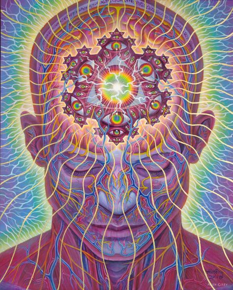 Arte Ganesha, Alex Gray Art, Alex Grey, Psychadelic Art, Psy Art, Grey Art, Art Sites, Visionary Art, Trippy Art