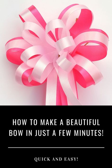 In this post, I'll show you my quick and easy way to make beautiful bows in just a few minutes. Using the simple DIY bow maker, you can make gorgeous bows in no time flat! Gift Bows Diy Ribbon Easy, Simple Bows Diy How To Make, Diy Bow Maker, Diy Hair Bow Holder, Diy Gift Bow, Ribbon Bow Tutorial, Bow Making Tutorials, Homecoming Flowers, Easy Bow