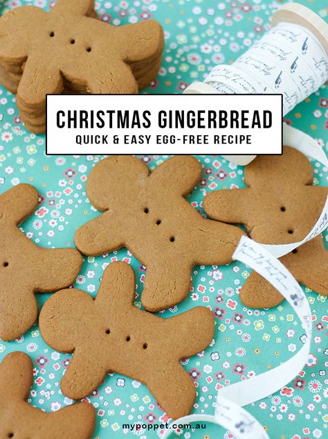 Easy Gingerbread Recipe - Egg Free - Egg Free Christmas Cookies, Easy Gingerbread Cookie Recipe, Easy Gingerbread Recipe, Gingerbread Man Recipe, Easy Gingerbread Cookies, Egg Free Baking, Easy Gingerbread, Ginger Bread Cookies Recipe, Eggless Baking