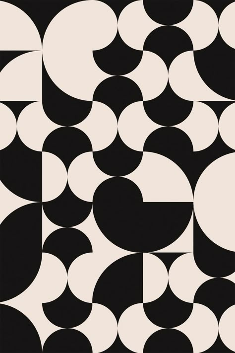 Retro Pattern Geometric, Geometric Pattern Art, Motif Vintage, Mural Design, Black And White Wallpaper, Retro Geometric, Unique Wallpaper, Prints And Patterns, Black And White Abstract