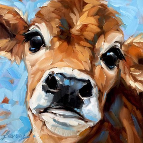 Acrylic Painting Ideas, Chalk Painting, Brown Cow, Cow Painting, Acrylic Painting Techniques, Acrylic Painting Tutorials, Cow Art, Simple Acrylic Paintings, Arte Inspo