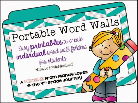 Portable Word Wall FREEBIE Portable Word Wall, Word Wall Kindergarten, Portable Word Walls, First Grade Ideas, Personal Word Wall, Science Word Wall, Science Words, Word Walls, 4th Grade Writing