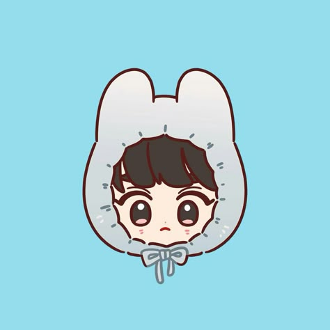 Chibi Bunny, Exo Chibi Fanart, Exo Chibi, Exo Art, Exo Fan Art, Exo Fan, Kim Junmyeon, Suho, Sehun