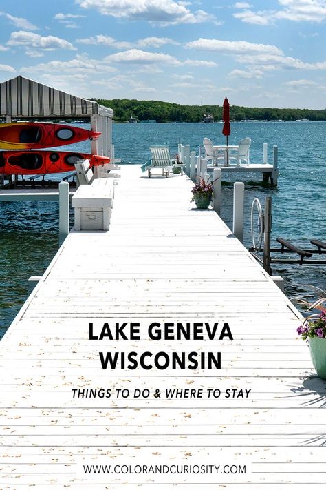 Lake Geneva, WI was named on @archdigest's list of most beautiful small towns in America and for good reason! With tons of outdoor recreation options, great food, historic architecture and plenty of culture, Lake Geneva should absolultely be on your getaway list. Check out this guide for the best things to do and where to stay in Lake Geneva! #wisconsin #lakegeneva #midwest #weekendtrip #roadtrip #midwestgetaway #bacheloretteparty Lake Geneva Bachelorette Party, Wisconsin Family Vacations, Midwest Getaways, Wisconsin Summer, Exploring Wisconsin, Lake Geneva Wisconsin, Travel Wisconsin, Couples Weekend, Lake Houses