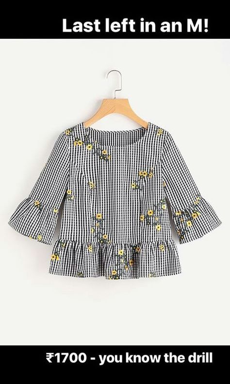 Blouse Designs Embroidery, Embroidery Shirts, Checkered Top, Crochet Crop, Frocks For Girls, Floral Outfit, Whimsical Fashion, Embroidery Blouse Designs, Crop Top Outfits