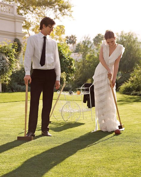 Croquet Party, California Desert Wedding, Joshua Tree Wedding, Lawn Party, Gatsby Style, Martha Stewart Weddings, Glamorous Wedding, Desert Wedding, Romantic Dress