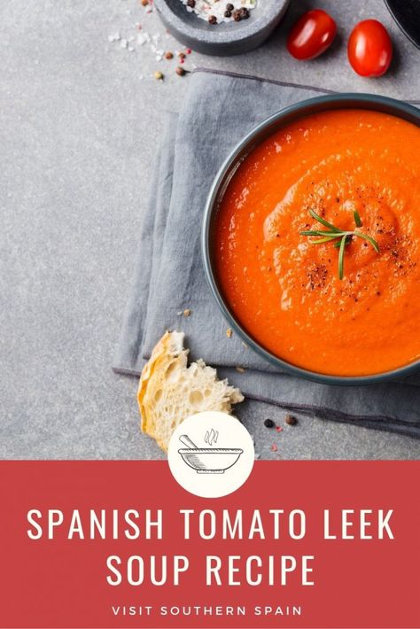 Homemade Creamy Tomato Soup, Tomato Vegetable Soup, Quick Tomato Soup, Fresh Toast, Chunky Vegetable Soup, Spanish Dessert Recipes, Authentic Spanish Recipes, Easy Tomato Soup Recipe, Spanish Soup