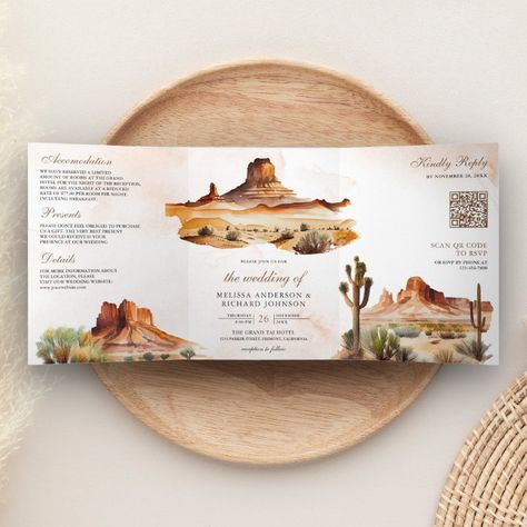 Travel Photo Collage, Landscape Wedding, Rsvp Website, Wildflower Watercolor, Qr Code Wedding, Rural Village, Desert Mountains, Wedding Anniversary Invitations, Adventure Nature